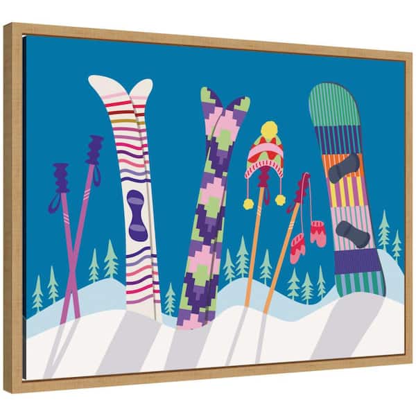Sylvie "Winter Ski Village" by Rachel Lee Framed Holiday Art Print 24 in. x 18 in.