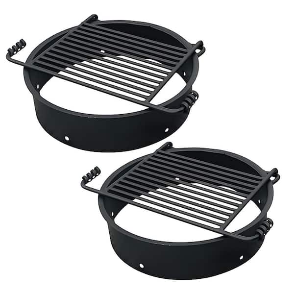 H-16 B6X2 Park Style Outdoor BBQ Charcoal Grill w/ Swivel, 6-Pack