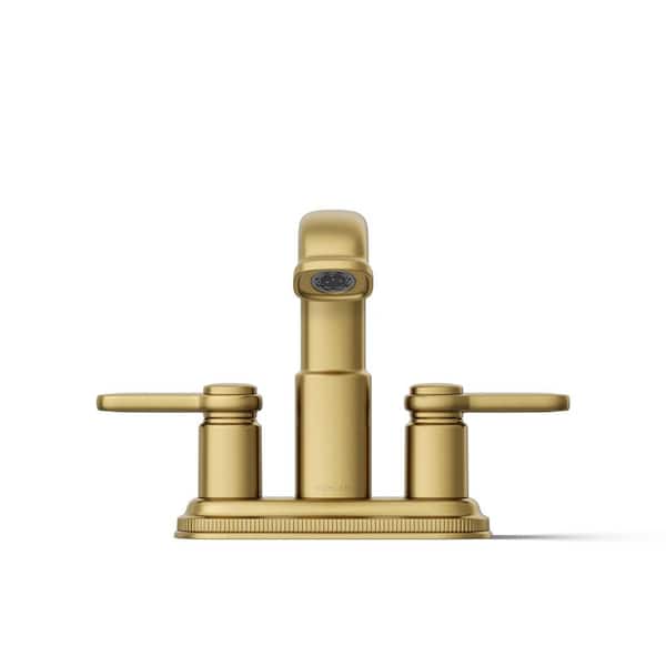 KOHLER Numista 4 in. Centerset 2-Handle Bathroom Faucet in Vibrant Brushed Moderne Brass
