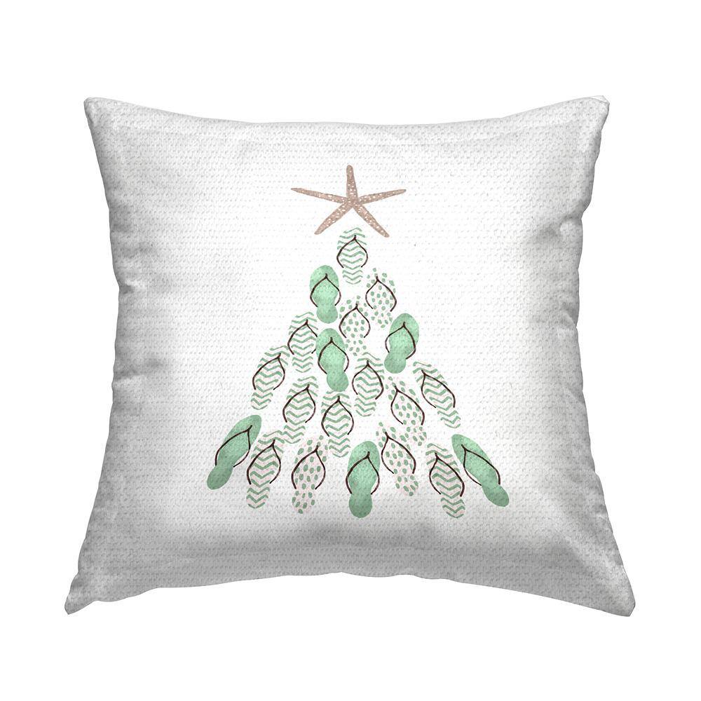 Sandal Christmas Tree Beach Holiday Green Square Outdoor Throw Pillow price history on PriceWatchPro