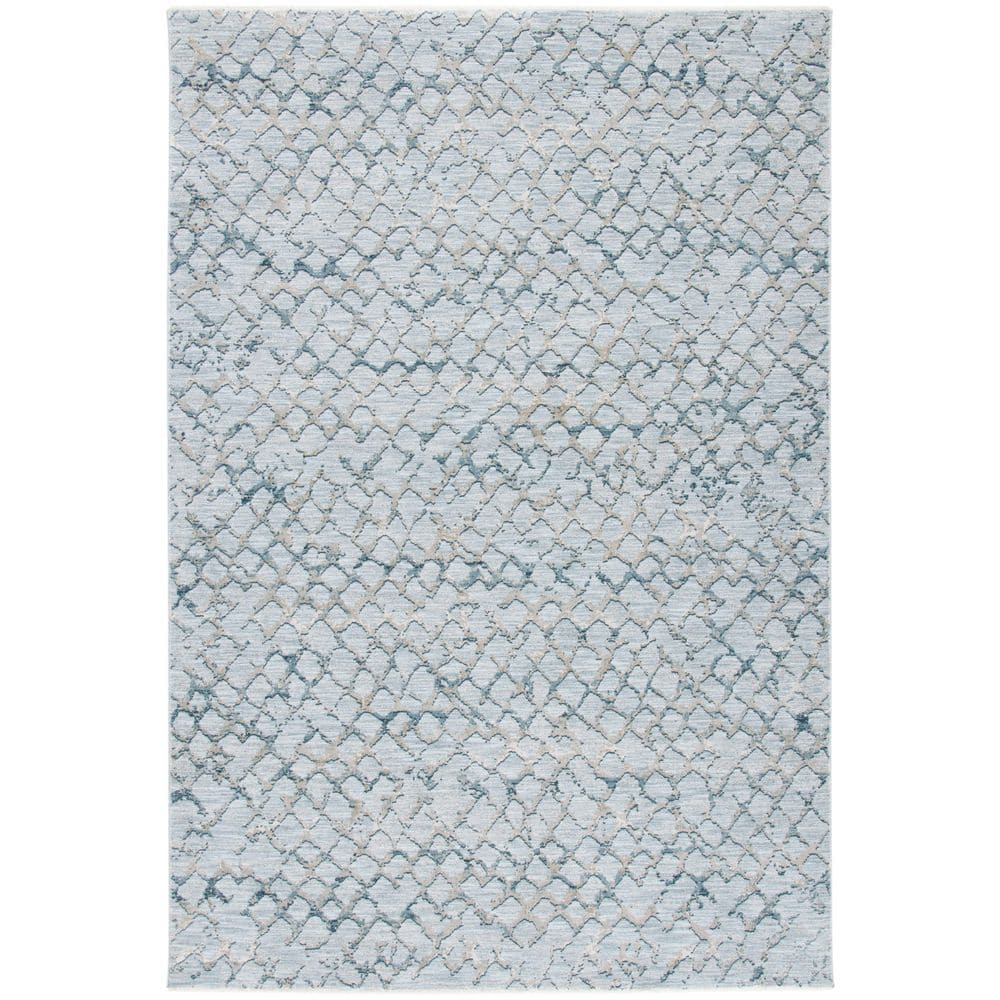Valencia 8 ft. x 10 ft. Light Blue/Gray Distressed Trellis Area Rug price history on PriceWatchPro