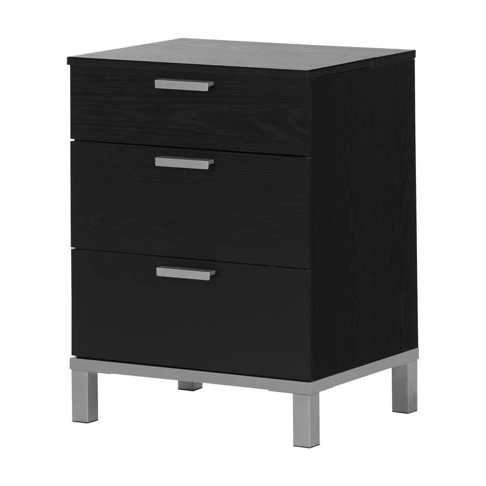 South Shore Flexible 2Drawer Black Oak Nightstand 10307