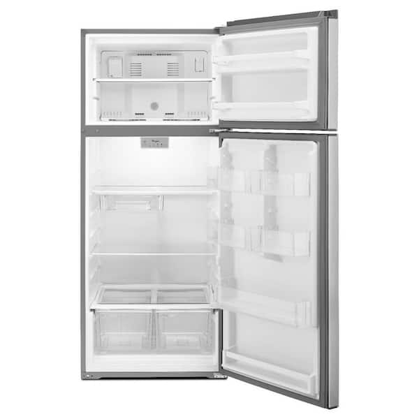 Whirlpool 18 cu. ft. Top Freezer Refrigerator in Stainless Steel WRT518SZFM  - The Home Depot