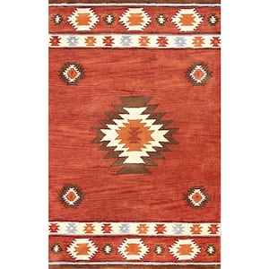 Shyla Abstract Wine 3 ft. x 5 ft. Area Rug