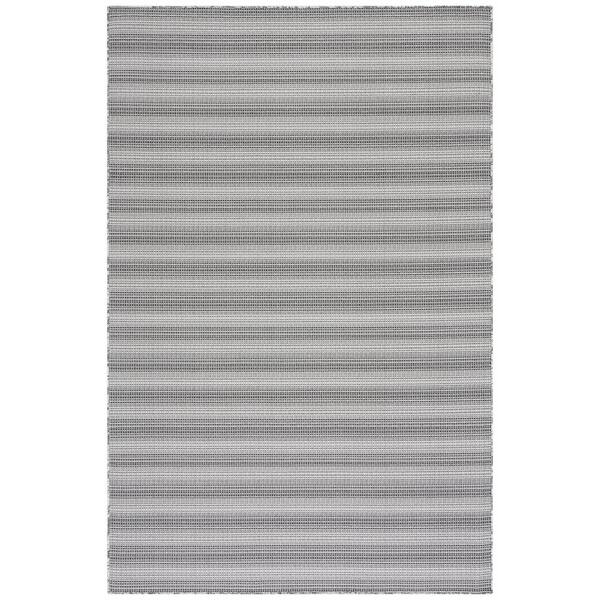 SAFAVIEH Hampton Black/Grey 6 ft. x 10 ft. Faded Striped Indoor/Outdoor Area Rug