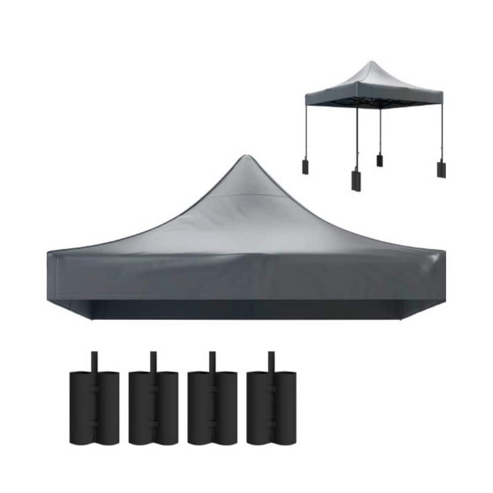 10 ft. x 10 ft. Dark Gray Oxford Replacement Canopy Top UPF 50+ Protection with 4 Sand Bags for Pop Up Canopy Tent price history on PriceWatchPro