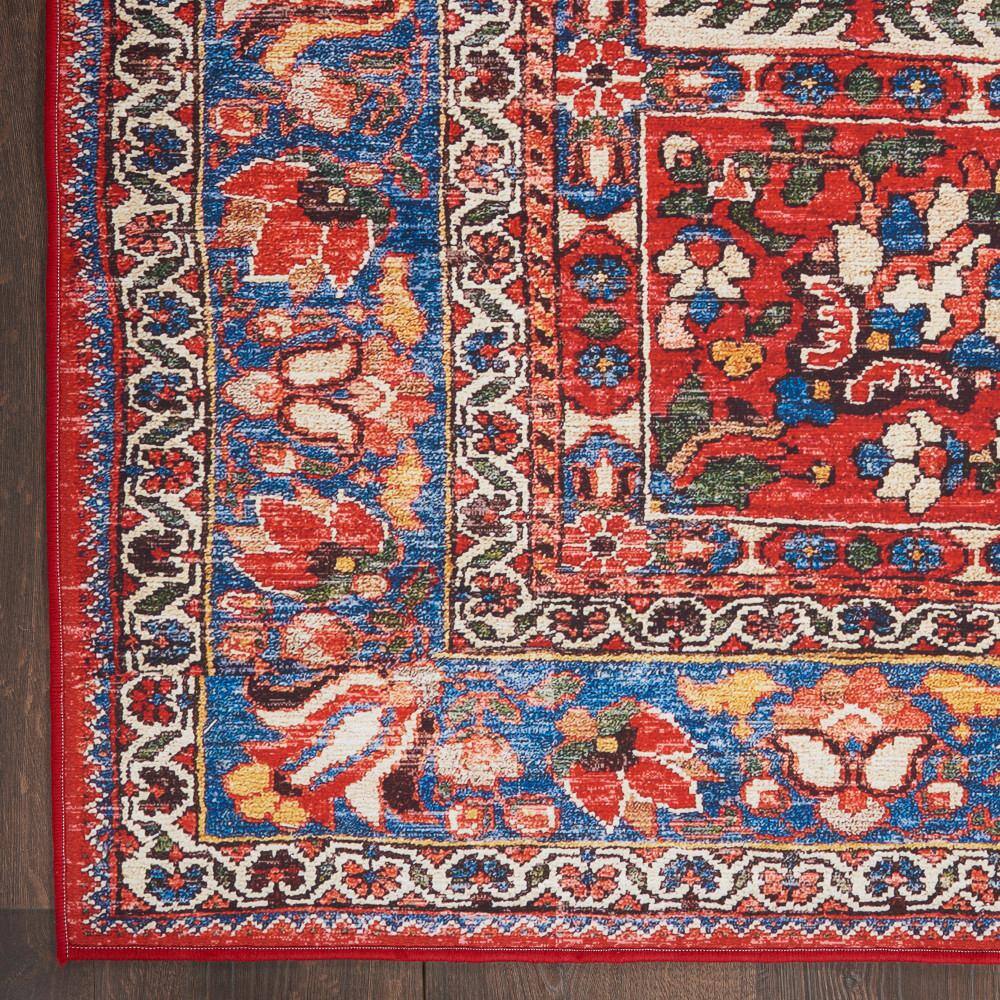 Red and Blue Persian Style Non-Slip 5' x 7' Rug
