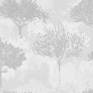 Birch Silver Non-Woven Paper Removable Wallpaper