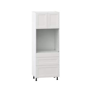 Littleton Painted 30 in. W x 84.5 in. H x 24 in. D in Gray Shaker Assembled Single Oven Kitchen Cabinet with 3 Drawers