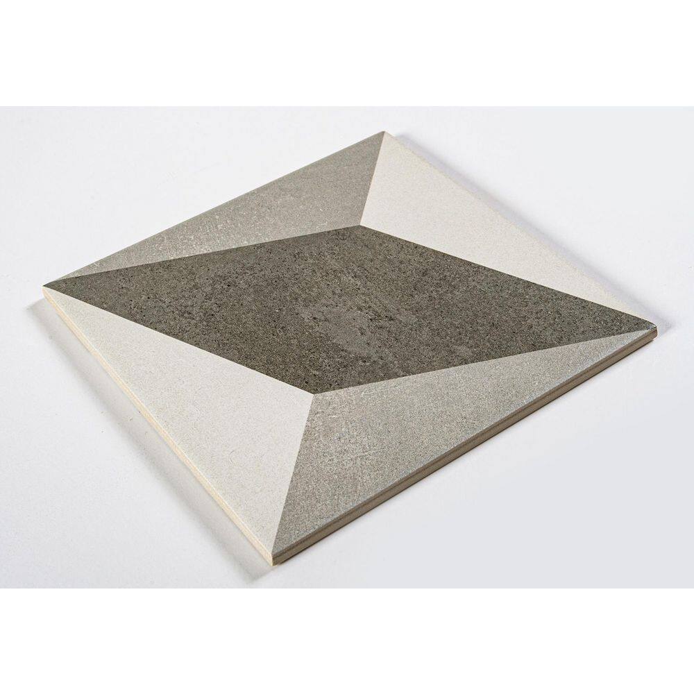 Gray Geometric 8" x 8" Glazed Porcelain Tile