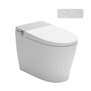 Alice 12 in. Rough In 1-Piece 1.27 GPF Single Flush Tankless Smart Elongated Toilet in White, Seat Included