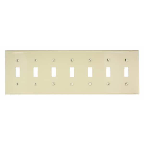 Leviton Ivory 7-Gang Toggle Wall Plate (1-Pack)