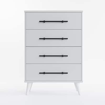 Emery 4-Drawer White Dresser (16 in. L x 25 in. W x 36 in. H)