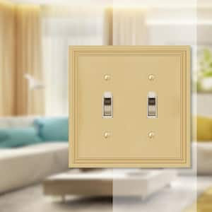 Brass 2-Gang Toggle Wall Plate (1-Pack)