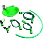 2-in-1 Outdoor Green Fountain and Faucet