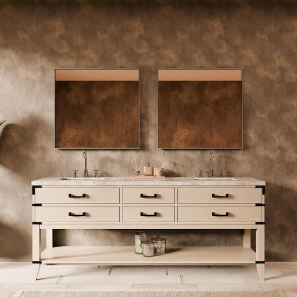 Irvington 80 in. Bath Vanity Cabinet without Top in White Oak Assembled