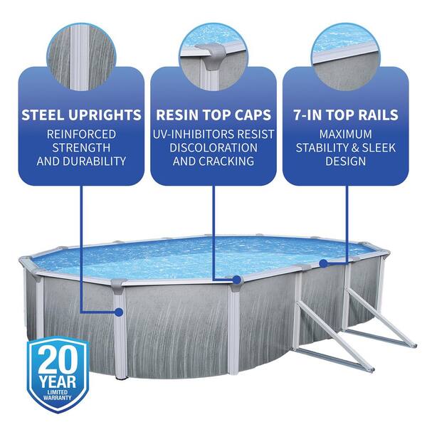 Blue Wave Martinique 15 ft. x 30 ft. Oval x 52 in. Deep