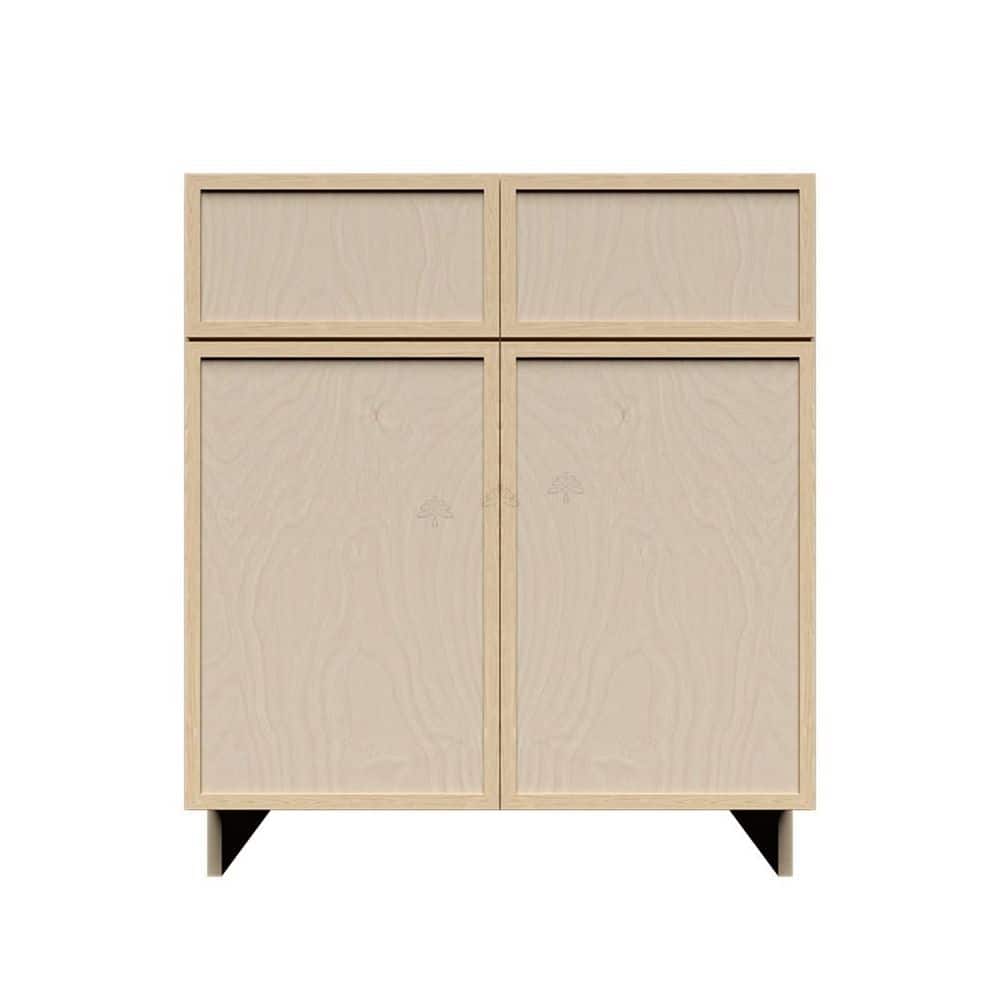 Slim Shaker Assembled 42 in. W x 34.5 in. H x 24 in. D Sink Base Kitchen Cabinet in Natural Wood price history on PriceWatchPro