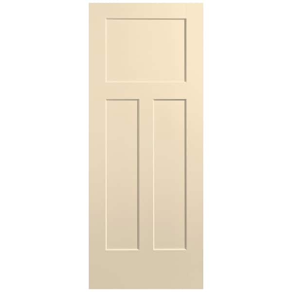 Masonite 32 in. x 80 in. 3-Panel Winslow Single Bore Solid Core Golden Haystack Molded Composite Interior Door Slab