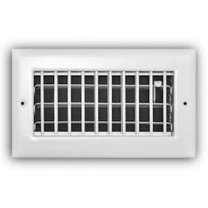 8 in. x 4 in. 1-Way Steel Adjustable Wall/Ceiling Register in White