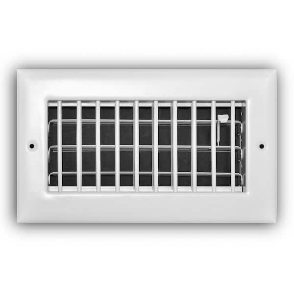 Everbilt 8 in. x 4 in. 1-Way Steel Adjustable Wall/Ceiling Register in White
