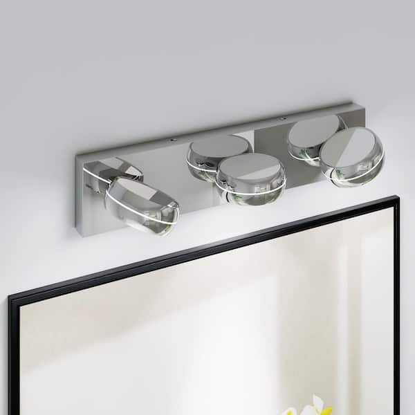 20 in. 3 Light modern silver Grain Finish Vanity Light Fixture Bathroom Over Mirror Wall Light Bathroom Bath Light Bar