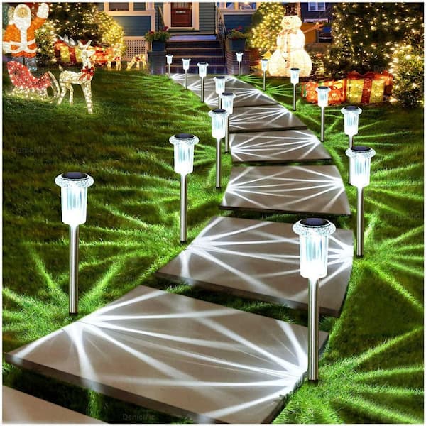 GKGG Solar Lights Outdoor Waterproof IP65, Solar Powered 76 LED 3 Lighting Modes Solar Spot Lights Outdoor For Yard Garden Landscape Pathway (Warm White, 4 Pack