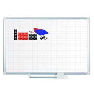 72 in. x 48 in. Grid Planning Board with Acessories, 1 in. x 2 in. Grid in White/Silver