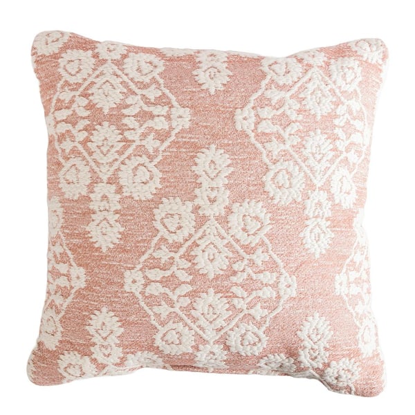 GAURI KOHLI 18 in. x 18 in. Roche Pastel Peach Throw Pillow