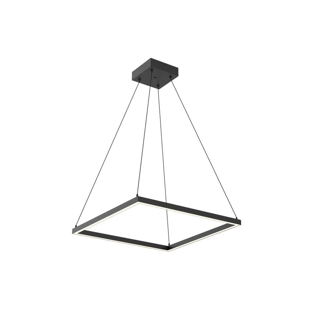 Piazza 24 in. 1 Light 50-Watt Black Integrated LED Pendant Light price history on PriceWatchPro