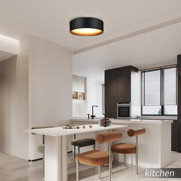 pasentel 14 in. LED Modern Black Dimmable Flush Mount pasentel 14 in. LED Modern Black Dimmable Flush Mount