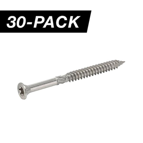 3/8 in. x 5 in. Star Drive Wafer Head Structural 316 Stainless Steel Screw (30-Piece)