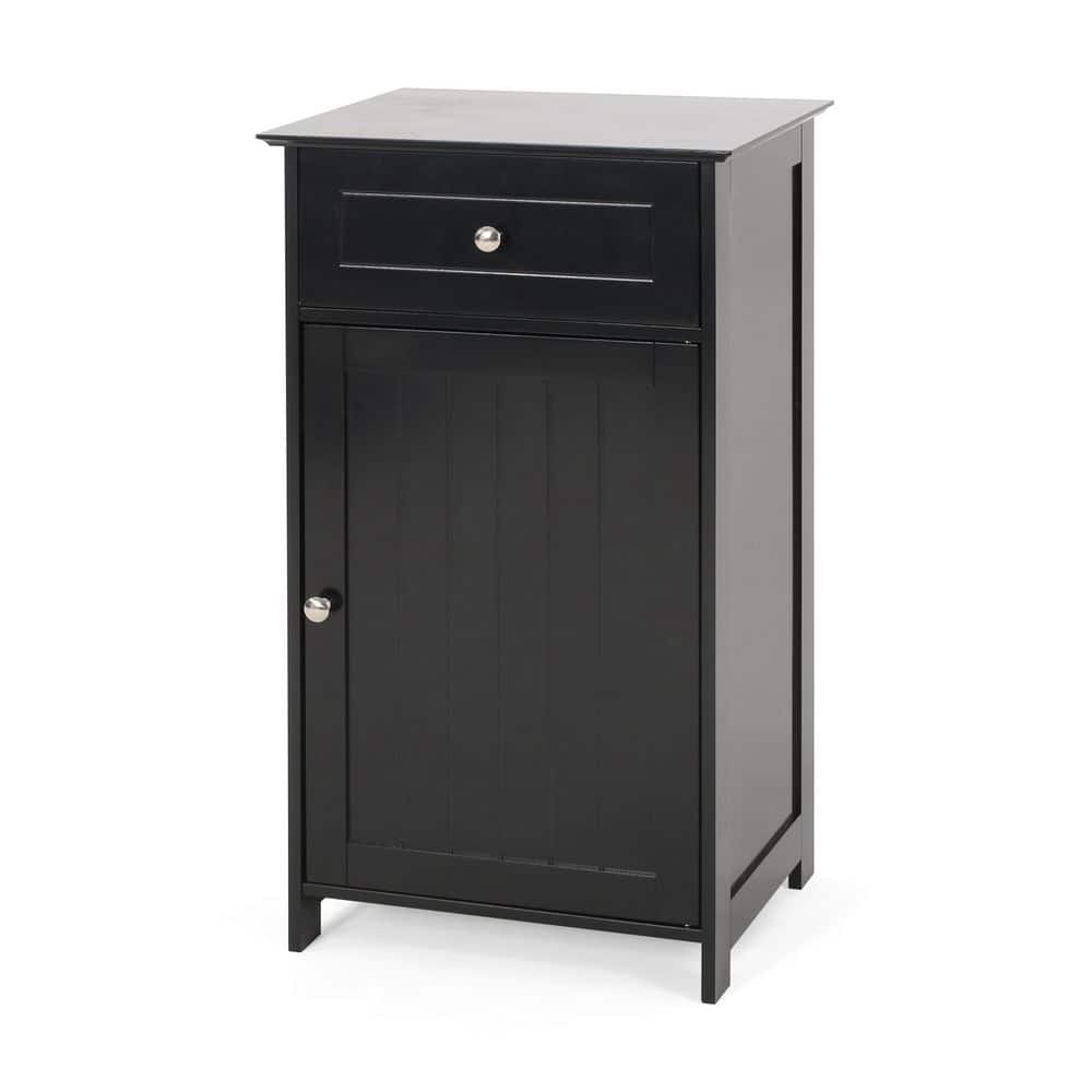 17 in. W x 13.5 in. D x 30.25 in. H Freestanding Black Linen Cabinet with Drawer price history on PriceWatchPro