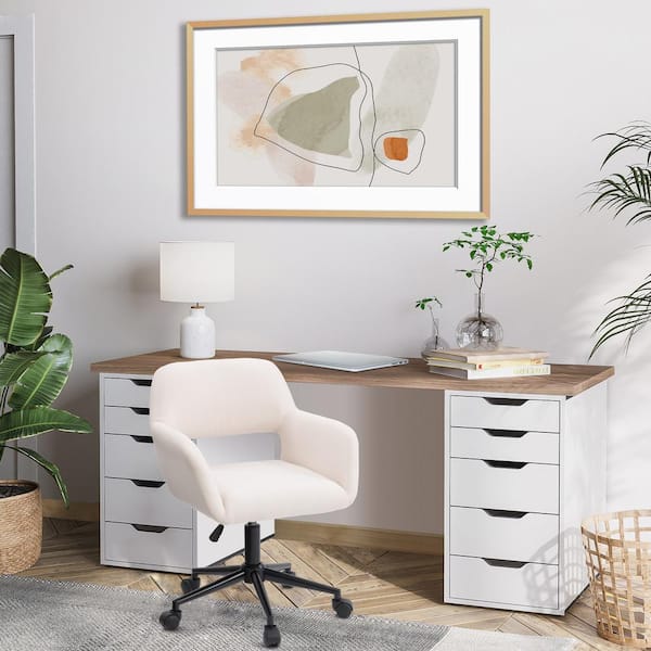 Shickley Oversize Criss Cross Task Chair with Comfortable Cushion Latitude Run Upholstery Color: Sage/White