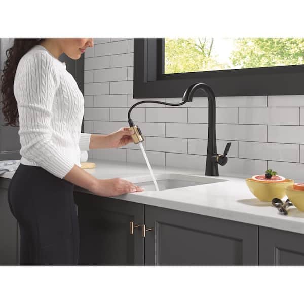 Monrovia Single Handle Bar Faucet in Matte Black / Champagne Bronze