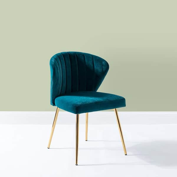 JAYDEN CREATION Milia Teal Tufted Dining Chair (Set of 2) CHM0011-S2 ...