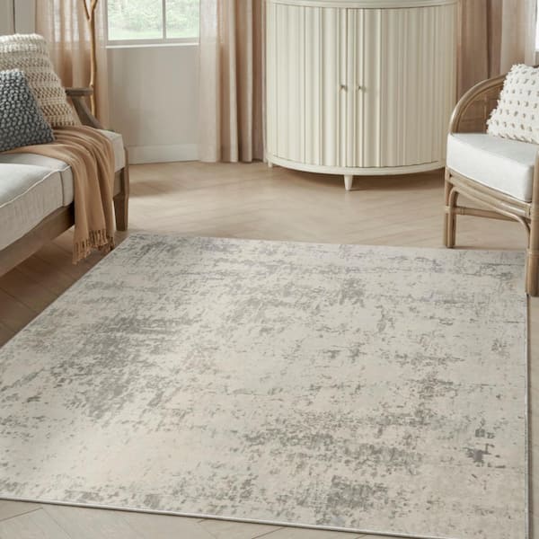 Concerto Cream Grey 4 ft. x 6 ft. Abstract Contemporary Area Rug