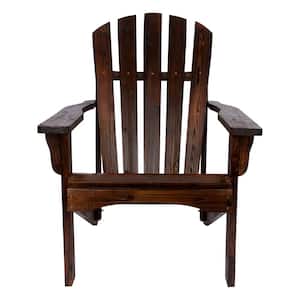 36 in.H Burnt Brown Wood Indoor/Outdoor Ergonomic Comfort Classic Rockport Bench Adirondack Chair