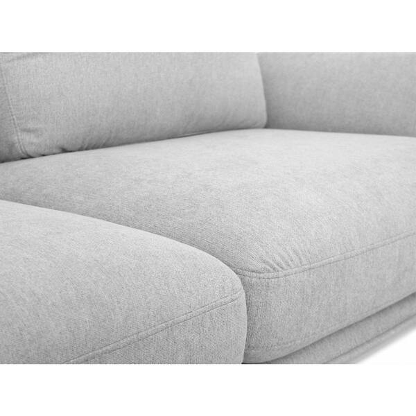 HomeRoots Valerie 89 in. W Round Arm Lawson Rectangle Removable Cushions in Gray 2000480935 - The Home Depot