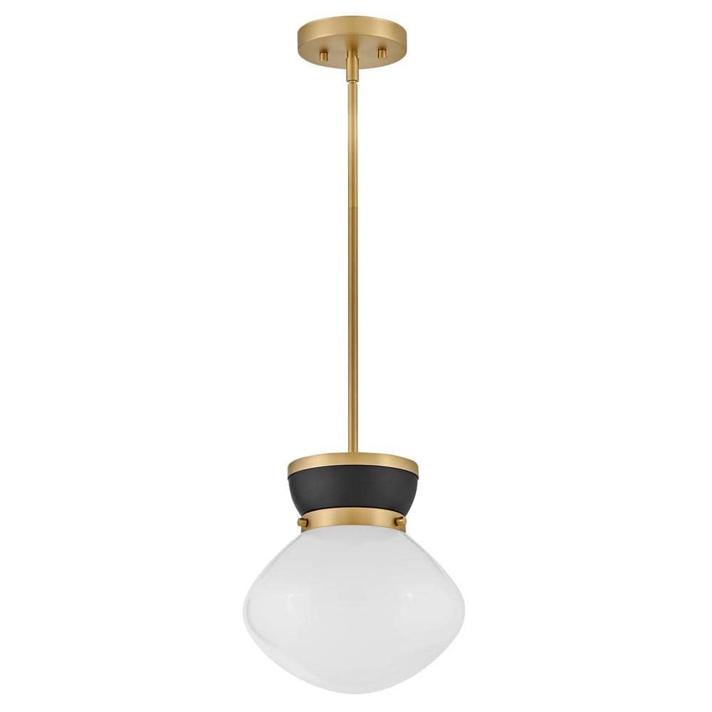 Lucy Black and Brass Glass LED Pendant Light