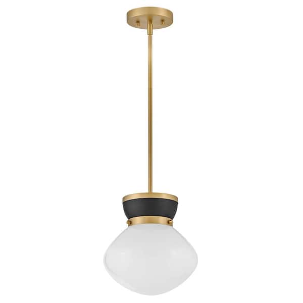 LARK Lucy 1-Light Black Globe Pendant Light With Shade 83607BK-LCB