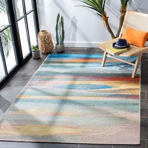 Barbados Light Blue/Pink 8 ft. x 10 ft. Gradient Abstract Indoor/Outdoor Area Rug