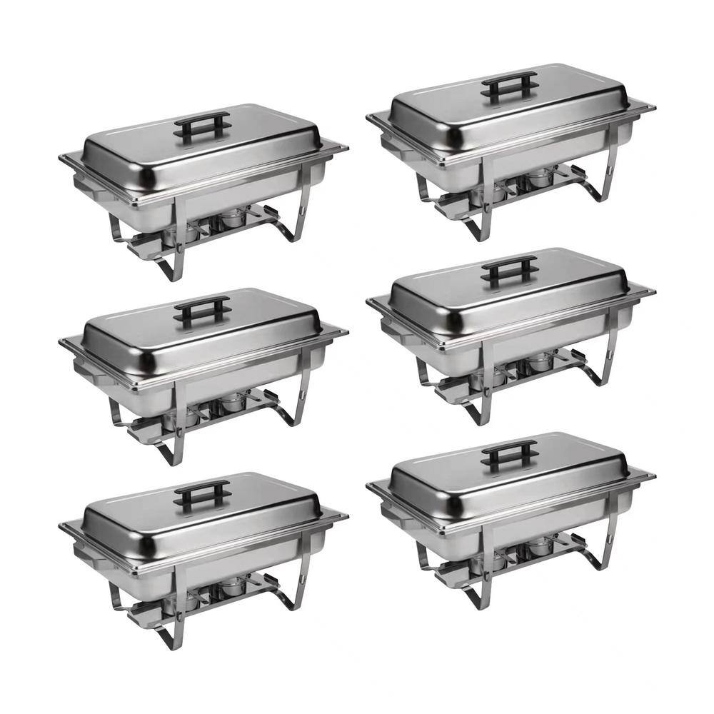  9 qt. Buffet Catering Dish for Home and Outdoor, with Food Pan (6-Pack)