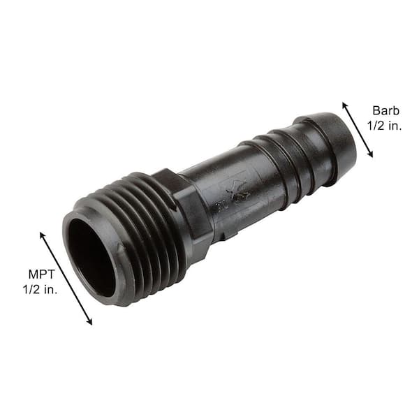 1/2 in. Barb x 1/2 in. Male Pipe Thread Coupling for Sprinkler Swing Pipe (Not Compatible With Drip Tubing)