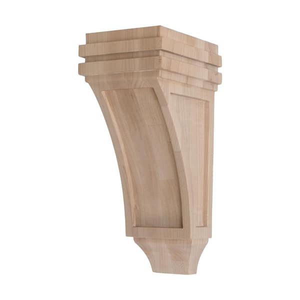 American Pro Decor 4 in. x 10 in. x 5 in. Unfinish North American Hard Maple Wood Arts and Crafts Corbel