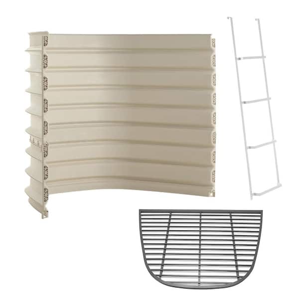 Rockwell Denali 70 in. x 39 in. x 60 in. Composite Window Well with Aluminum Bar Grate and Ladder