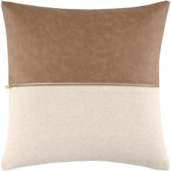 Galey Alix San Marco Modern Accent Pillow, 22 in. L x 22 in. W, Brown/Beige