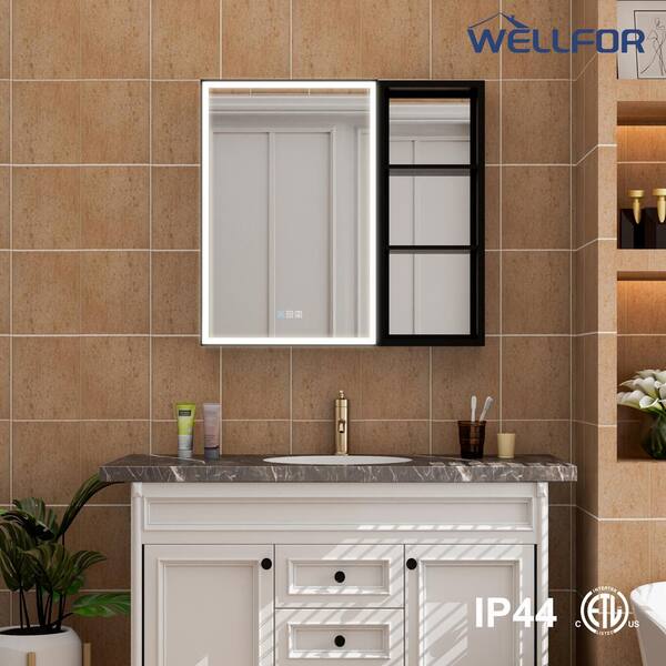 WELLFOR 32 in. W x 30 in. H Rectangular Aluminum Recessed/Surface 