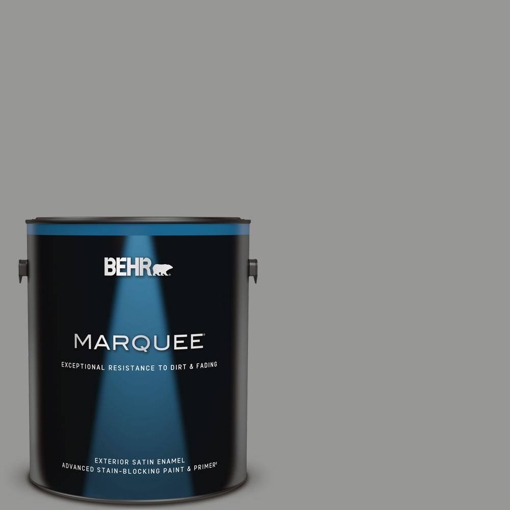 Behr Marquee 1 Gal Ppu24 19 Shark Fin Satin Enamel Exterior Paint Primer 945401 The Home Depot