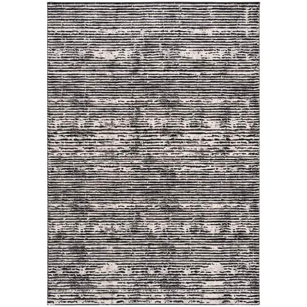 SAFAVIEH Lurex Black/Gray 4 ft. x 6 ft. Striped Area Rug